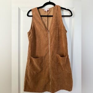 Pink Lily Tan Corduroy Dress